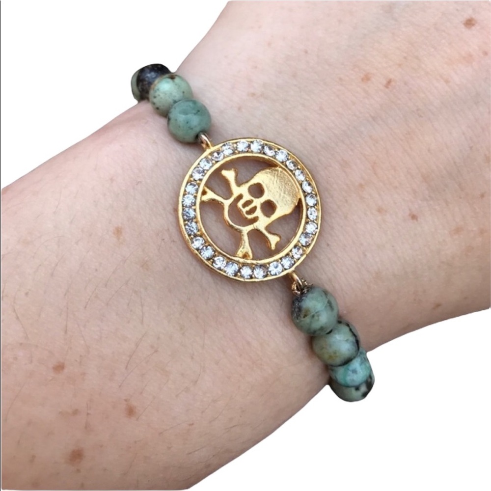 Skull Beaded stretch Bracelet